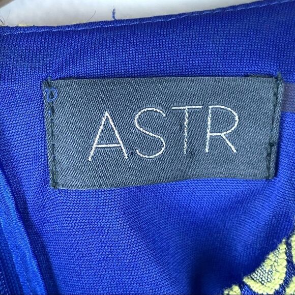 Astr Green & Blue Brocade Mini A Line Dress Sz S - Picture 4 of 8